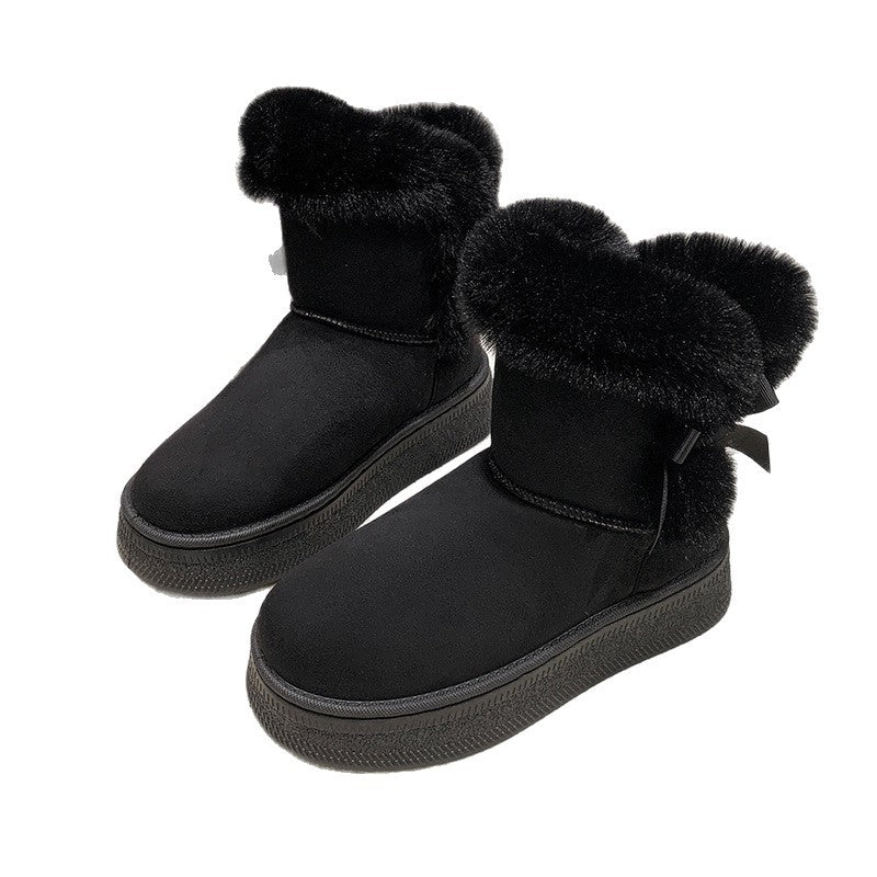 Women's Mid-Calf Fleece-Lined Thickened Thermal Cotton Boots