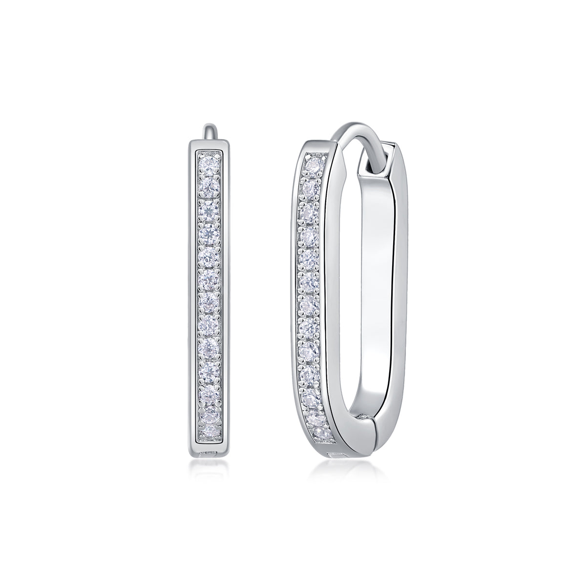 Round Trip - Earrings Set With Top-quality Moissanite S925 Silver And Platinum-plated Stud Earrings, A Fashionable And Trendy Accessory, Can Be Tested With A Diamond Pen