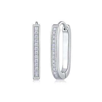 Round Trip - Earrings Set With Top-quality Moissanite S925 Silver And Platinum-plated Stud Earrings, A Fashionable And Trendy Accessory, Can Be Tested With A Diamond Pen