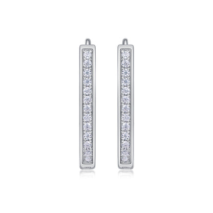 Round Trip - Earrings Set With Top-quality Moissanite S925 Silver And Platinum-plated Stud Earrings, A Fashionable And Trendy Accessory, Can Be Tested With A Diamond Pen